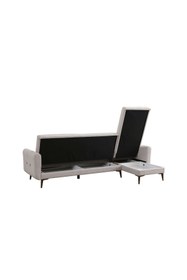 Resim Minar Bona 3+Dinlenme Köşe Takımı Bej Valebo-03 Ceviz Ayak 