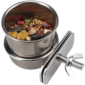 Resim Xindoker Paslanmaz Çelik Kuş Yemliği - 6.5cm Çapında Dayanıklı Mama Kabı 