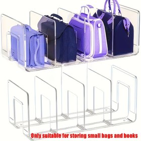 Resim Çanta İçi Çanta Düzenleyici, 3'lü Set (5 Seçenek), Şeffaf Öğrenci Masa Organizatörü, Ofis Kırtasiye Kitabı Rafı, Mini Çanta Saklama Rafları, 4 Bölmeli Çanta Organizer, El Çantaları, Kravatlar ve Eşarplar İçin Gardırop Ayırıcı - El Çantalarına Uygun 