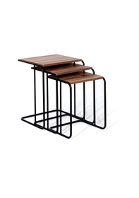 Resim Oscar Salon&oturma Odası Zigon Sehpa Takımı - Ceviz&siyah 