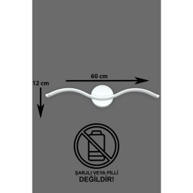 Resim Wave Modern Tasarım Beyaz Renk Gün Işığı Ledli Banyo - Mutfak - Salon LED Duvar Aplik 