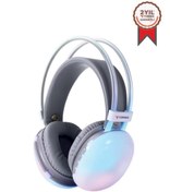 Resim Torima HD-40 Beyaz Kablosuz RGB Işıklı Kulak Üstü Bluetooth Kulaklık 