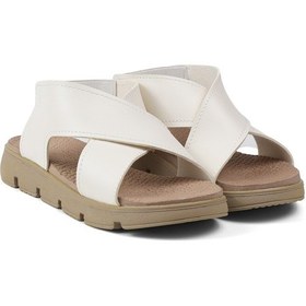 Resim Kadın Beyaz Şık Ortopedik Rahat Sandalet - Günlük, Kaymaz Taban, Yazlık Konforlu Beyaz 