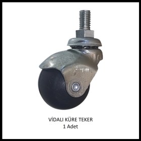 Resim Adilon M10 (3/8) Vidalı Küre Teker, Ofis Koltuk, Dolap, Etejer, 360 Derece Döner 