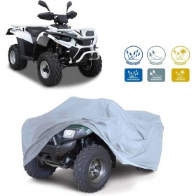 Resim CoverPlus Kanuni Atv 150 Atv Su Geçirmez Brandası -Gri 