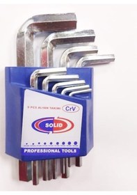 Resim Solid 9 Parça Düz Alyan Anahtar Takımı 9 Parça Allen Düz Kısa Set 