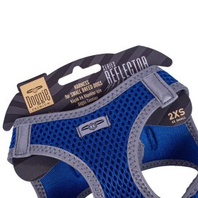 Resim Doggie Havalı Dokuma Reflektör Küçük Irk Köpek Göğüs Tasması Xxsmall Mavi 26-30 Cm 