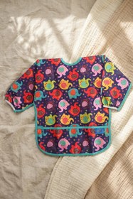 Resim DYZSTAR Elephant Joy Uzun Kollu Sıvı Geçirmez Bebek Mama Önlüğü - Leke Tutmaz BLW Uyumlu Beslenme Önlüğü 6-2 