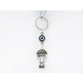 Resim Çerçeveli Nazar Boncuğu Metal Kapadokya Balon Anahtarlık , Hediye 