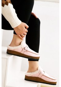 Resim Shoetek Zaria Kadın Terlik Kürklü Pudra Süet Pudra 