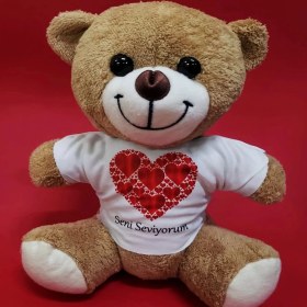 Resim Mena Rise Love Tişörtlü Peluş Ayıcık - Lisinya 