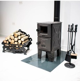 Resim Battal Boy Camlı Fırınsız Kuzine Soba 