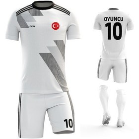 Resim Acr Giyim Kişiye Özel Futbol Forması - Dizayn : Siyah & Beyaz 19 Beyaz - Siyah 