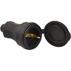 Resim Konza Kauçuk Topraklı Dişi Fiş Monofaze Kapaklı Konza 