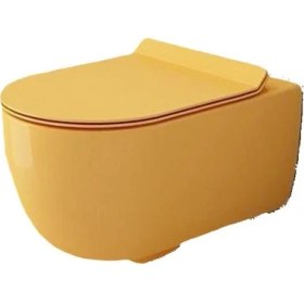 Resim Bocchi V-Tondo Rimless Asma Klozet Kanalsız Kapak Hariç Parlak Mandalina Sarısı 1416-021-0128 