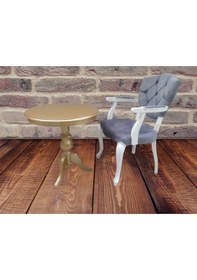 Resim Bengimobilya Fiskos-Berjer Sandalye Kelebek Model Parlak Beyaz-Ceviz Babyface (495734459) Altın 