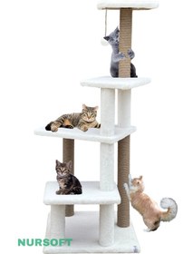 Resim Nursoft Premium Çok Katlı Uzun Büyük Boy Kedi Koltuk Tırmalama Koruyucu Tırmalama Tahtası 