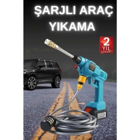 Resim Aesco Mey Ithalat® Şarjlı ve Yüksek Basınçlı Oto Yıkama Makinesi ve Sulama Tabancası Bahçe Yıkama Makinesi 