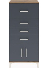 Resim Arges Dolap 4 Çekmeceli 2 Kapaklı 60x30x134 Çam-antrasit Atlas Çam 