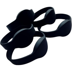 Resim Genel Markalar MIFARE Classic 1K RFID Bileklik 13.56 MHz ISO14443 A Silikon Yetişkin Boyut Siyah (5 Adet) 