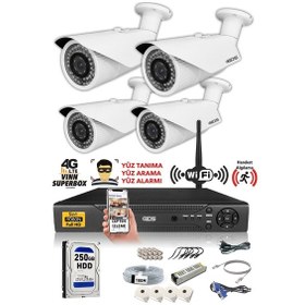 Resim IDS DS-2073HD-W-SET4-250-X 4 Kameralı 1080P Full HD 5 MP Sony Lensli Kamera Seti - 2073 