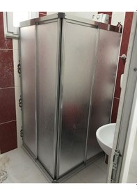 Resim Nokta Duşakabin 100 x 100 Teknesiz Plastik Camlı Duşakabin Nd409 Şeffaf 