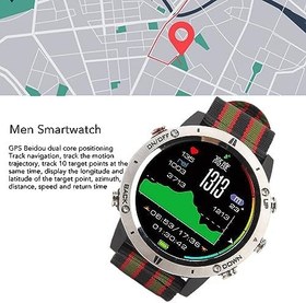 Resim Alomejor Erkekler için Smartwatch Bluetooth 4.0 50M Su Geçirmez 1.28 Inç IPS TFT Tam Dokunmatik Ekran Dijital Spor İzle (Çizgili Tip) 