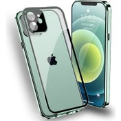 Resim iPhone 12 İçin Manyetik Metal Bumper Tam Kaplayıcı Kamera Korumalı Kılıf (Yurt Dışından) 