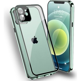 Resim iPhone 12 İçin Manyetik Metal Bumper Tam Kaplayıcı Kamera Korumalı Kılıf (Yurt Dışından) 