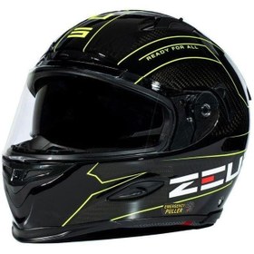 Resim ZEUS Zs-1800B Carbon Motosiklet Kaskı Am8 Fluo Yellow 