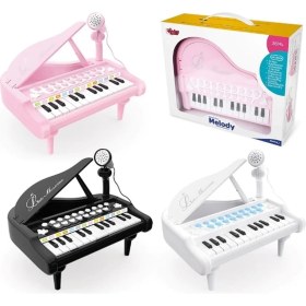 Resim MCM Group Mikrofonlu 24 Tuşlu Piyano Mp3 (Pembe,siyah,beyaz) 