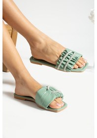 Resim Glenz Kadın Önü Açık Yandan Taşlı Terlik Ts1163 001 