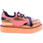 Resim Dgn 655-23y Kadin Strech Lastik Bağcikli Kalin Taban Sneakers Ayakkabi M655-2005-R6448 Turuncu 