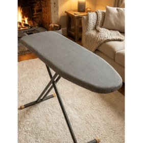 Resim Beylini Ütü Masası Kılıfı Lastikli Keçeli Yanmaz Ütü Masası Örtüsü Bezi Gri 60X160 cm 