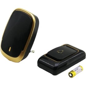 Resim Wireless Kablosuz Kapı Zili Pilli 100MT Menzil Siyah Renk (4741) 