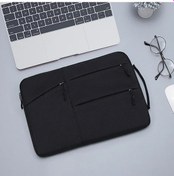Resim Laptop Çantası 13.3 15.6 14 İnç Su Geçirmez Dizüstü Bilgisayar Çantası Kol Black 15 İnch Arka Kapak 