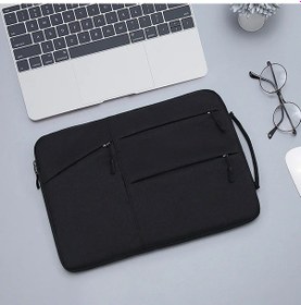 Resim Laptop Çantası 13.3 15.6 14 İnç Su Geçirmez Dizüstü Bilgisayar Çantası Kol Black 15 İnch Arka Kapak 
