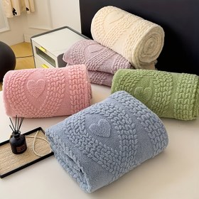 Resim Çağdaş Mavi Taf Fleece Battaniye - Yüksek Kaliteli Dikişli Tasarım, Makinede Yıkanabilir, Tüm Yatak Boyutlarına Uygun, Ev Dekorasyonu İçin Çok Yönlü Konfor, Yatak İçin Battaniye 