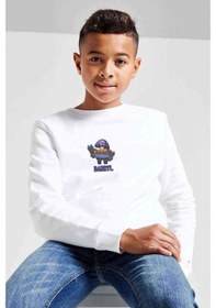 Resim Tshirthane Brawl Stars - Darryl Baskılı Unisex Çocuk Beyaz Sweatshirt Beyaz 