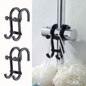 Resim 2 Adet Çok Amaçlı Banyo Depolama Kancaları, Matkap Gerektirmeyen Havlu Askı Kancaları, Duş Topları, Tıraş Makineleri ve Temizlik Araçları İçin, Duş Çubuklarına, Cam Kapılara ve Raf Ünitesi için Uygun 