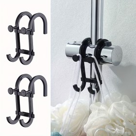 Resim 2 Adet Çok Amaçlı Banyo Depolama Kancaları, Matkap Gerektirmeyen Havlu Askı Kancaları, Duş Topları, Tıraş Makineleri ve Temizlik Araçları İçin, Duş Çubuklarına, Cam Kapılara ve Raf Ünitesi için Uygun 