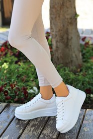 Resim LEYDİ SHOES Yld-101 Tabanlı Beyaz Spor Ayakkabı 