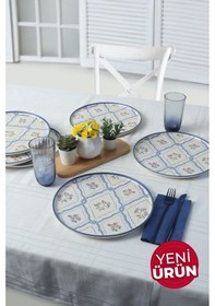 Resim Keramika Floral Waves Nordic Servis Tabağı 28 Cm 6 Adet 22668 Çok Renkli 