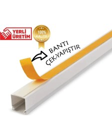 Resim Mikasso Extra Kendinden Yapışkanlı Merbau Kablo Kanalı 16X16 1 Metre 