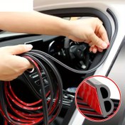 Resim 5m/196 inç Tip B Araç Sessiz Lastik Conta Şekli Ses Yalıtımı Su Geçirmez Kapı Lastik Araç Kapı Kenarı Sessizlik Geçirmez Conta Koruma Cihazı 