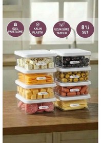 Resim Selka Home 8 Adet 0.5 Lt. Nora Organizer Buzdolabı Buzluk Düzenleyici Saklama Kabı 
