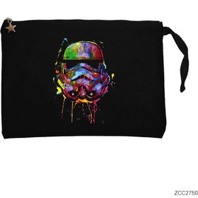 Resim Star Wars Helmet Siyah Clutch Astarlı Cüzdan / El Çantası - Siyah 