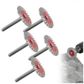 Resim 6 Mm Saplı 40 Mm Elmas Bıçak, Fayans, Granit, Mermer Gravür Ve Kesme İçin Kesme Diski Tekerleği, 5 Adet Aşınmaya Dayanıklı 
