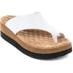 Resim Muya Hora 34226 Parmak Arası Masaj Taban Anatomik Kadın Terlik Beyaz Beyaz 