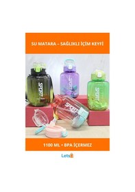 Resim 1100 Ml Pipetli Su Matarası Bpa İçermeyen Sağlıklı Aktif Yaşam İçin Çok Renkli 